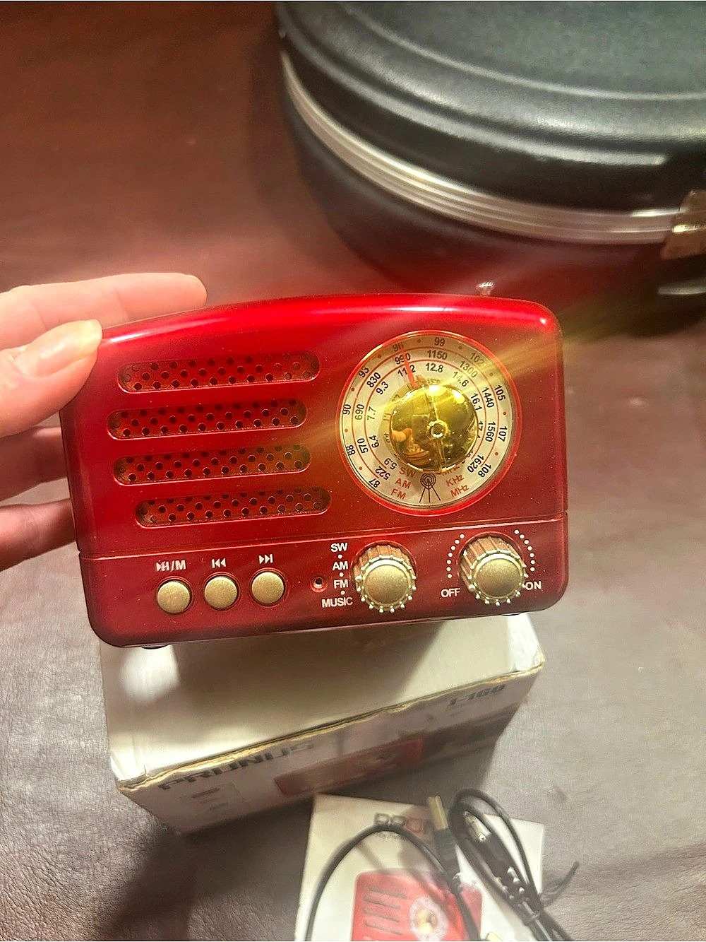 Prunus J-160 Red & Black AM/FM/SW Radio USB TF Player